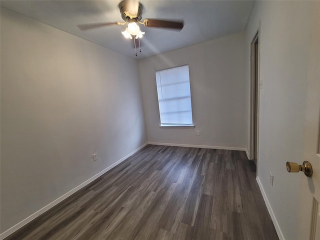13930 New Village Ln, Sugar Land, TX 77498 - unfurnished room featuring dark wood-style flooring and a ceiling fan