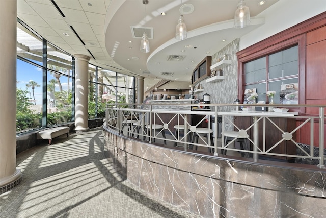 5220 Seawall Blvd Unit 1133C, Galveston, TX 77551 - reception area with expansive windows and recessed lighting
