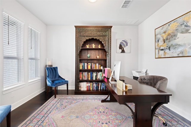 4710 Pecos Ridge Ln, Sugar Land, TX 77479 - office area with plenty of natural light and wood finished floors