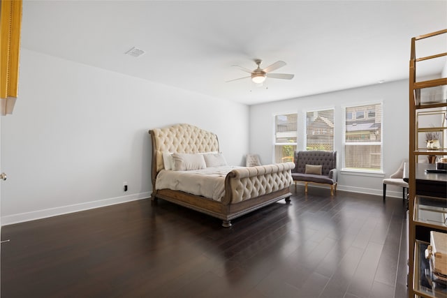 4710 Pecos Ridge Ln, Sugar Land, TX 77479 - bedroom with dark wood finished floors and a ceiling fan