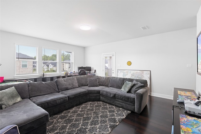 4710 Pecos Ridge Ln, Sugar Land, TX 77479 - living room featuring dark wood finished floors and an office area