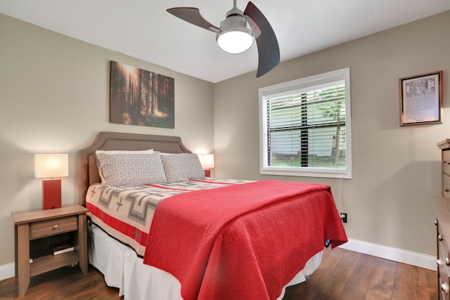 221 Kings Way, Coldspring, TX 77331 - bedroom with wood finished floors and ceiling fan