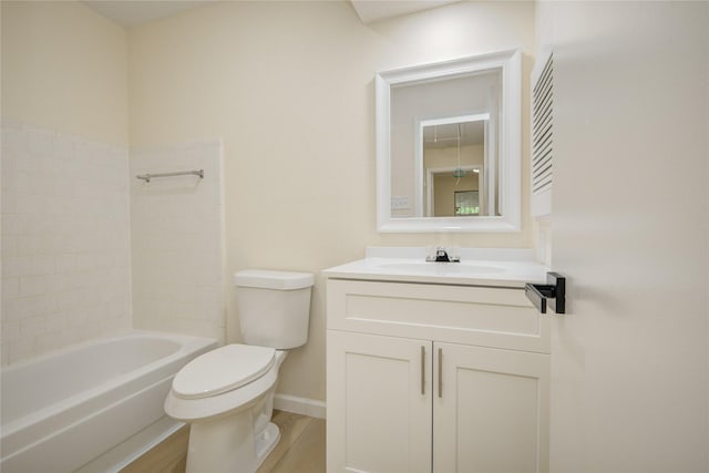 12803 High Star Dr, Houston, TX 77072 - full bath featuring vanity, bathing tub / shower combination, and wood finished floors