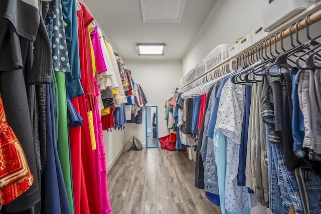 248 Wilcrest Dr Unit 248, Houston, TX 77042 - walk in closet with attic access and wood finished floors