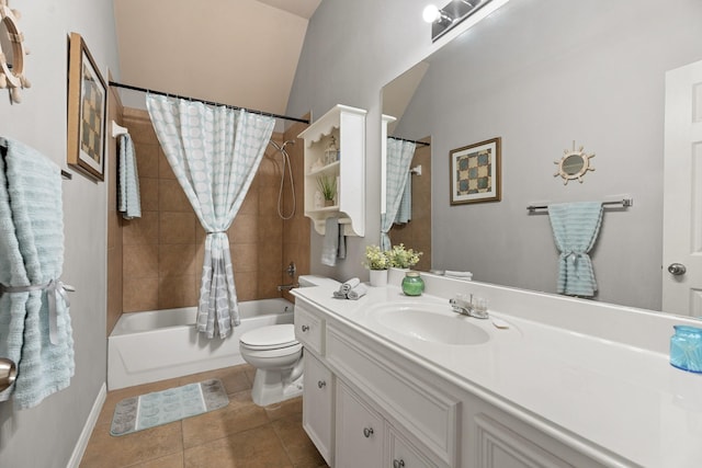 519 Ivory Stone Ln, League City, TX 77573 - full bath featuring vanity, shower / tub combo with curtain, and tile patterned floors