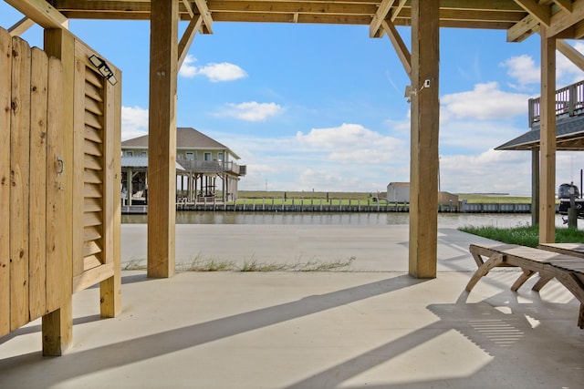 1229 N Stingaree Dr, Crystal Beach, TX 77650 - view of patio with a water view