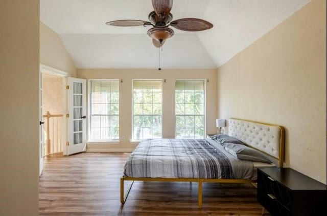 20522 Riverside Pines Dr, Houston, TX 77346 - bedroom with lofted ceiling and wood finished floors