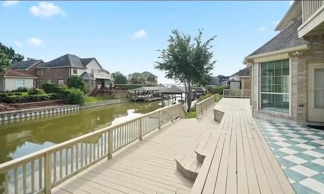 20522 Riverside Pines Dr, Houston, TX 77346 - deck with a water view and a residential view