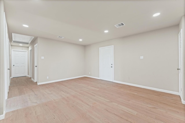 3626 Sparrow St, Houston, TX 77051 - empty room featuring attic access, light wood-style flooring, and recessed lighting