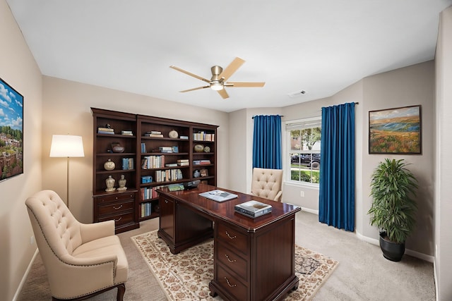 21002 Pineda Cir, Richmond, TX 77406 - office with ceiling fan and light carpet