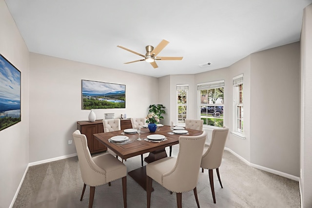 21002 Pineda Cir, Richmond, TX 77406 - dining space featuring ceiling fan and light colored carpet