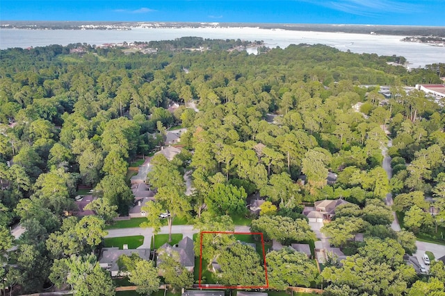 116 April Wind Dr E, Montgomery, TX 77356 - view of property location with a large body of water and property parcel outlined