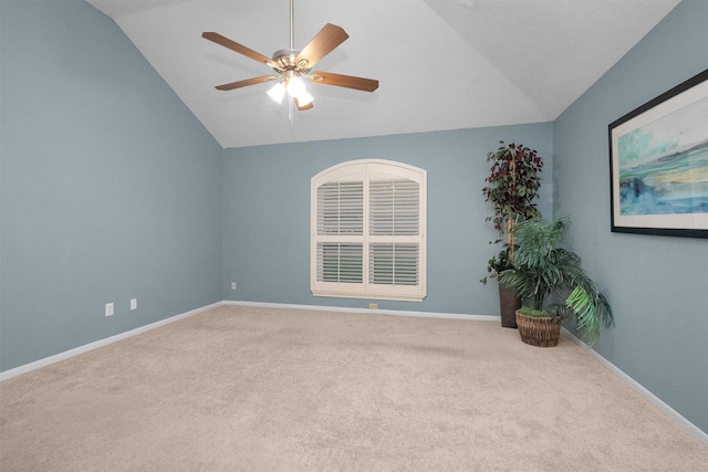116 April Wind Dr E, Montgomery, TX 77356 - carpeted spare room featuring lofted ceiling and a ceiling fan