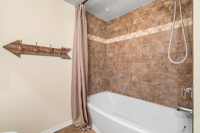 17 Lakeview Vlg, Montgomery, TX 77356 - bathroom featuring shower / tub combo and tile patterned flooring