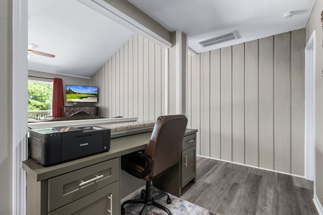 17 Lakeview Vlg, Montgomery, TX 77356 - office featuring wood finished floors and ceiling fan