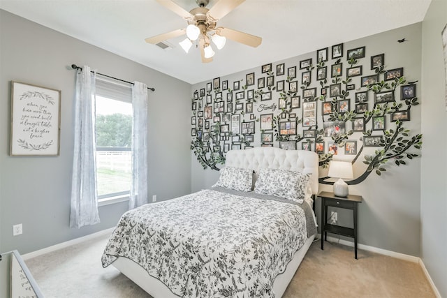 29218 Hay Meadow Ct, Waller, TX 77484 - carpeted bedroom featuring baseboards and a ceiling fan
