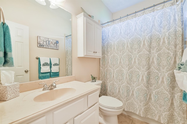 29218 Hay Meadow Ct, Waller, TX 77484 - full bath featuring vanity, tile patterned flooring, and a shower with curtain
