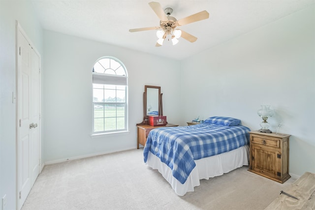 29218 Hay Meadow Ct, Waller, TX 77484 - bedroom featuring light carpet and a ceiling fan