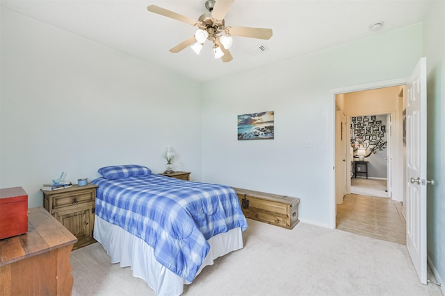 29218 Hay Meadow Ct, Waller, TX 77484 - bedroom featuring light colored carpet and a ceiling fan