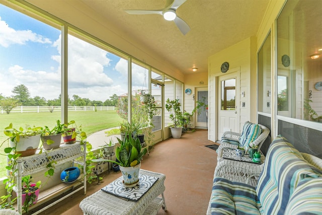 29218 Hay Meadow Ct, Waller, TX 77484 - sunroom / solarium featuring ceiling fan
