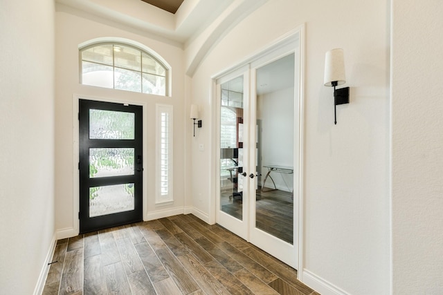 10318 Granite Ct, Iowa Colony, TX 77583 - foyer entrance featuring french doors and dark wood-type flooring