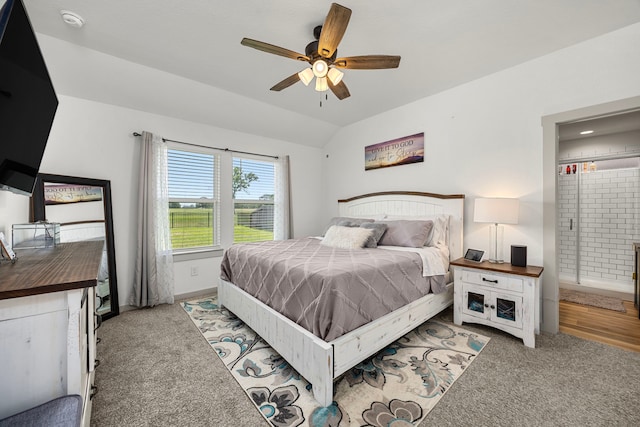 1618 William Scott St, Baytown, TX 77523 - carpeted bedroom with lofted ceiling and ceiling fan