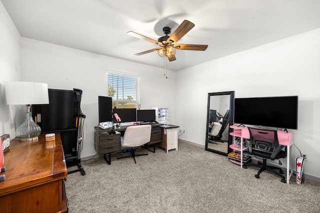 1618 William Scott St, Baytown, TX 77523 - office area with ceiling fan and carpet flooring