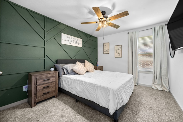 1618 William Scott St, Baytown, TX 77523 - bedroom with light colored carpet and ceiling fan
