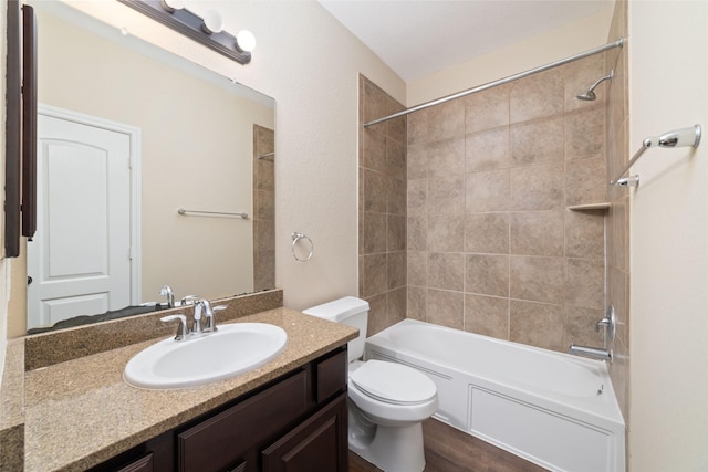 9 Cheswood Manor Dr, Spring, TX 77382 - bathroom with vanity, shower / tub combination, and wood finished floors