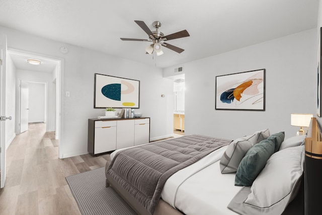 781 Country Place Dr Unit 2083, Houston, TX 77079 - bedroom featuring light wood-type flooring and ceiling fan
