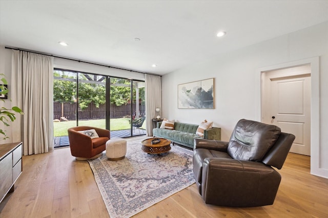 1810 Nauts Ct, Houston, TX 77008 - living room featuring light wood-type flooring and recessed lighting