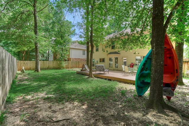 100 W Rainbow Ridge Cir, The Woodlands, TX 77381 - fenced backyard with a wooden deck