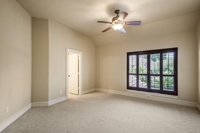 102 Lake Sterling Gate Dr, Spring, TX 77379 - empty room featuring light carpet, ceiling fan, and lofted ceiling