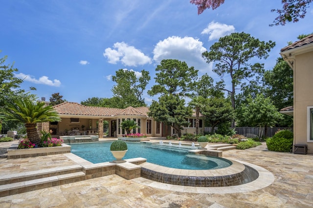 102 Lake Sterling Gate Dr, Spring, TX 77379 - view of pool with a patio and a pool with connected hot tub