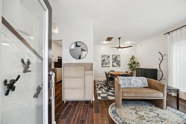 4914 Feagan St, Houston, TX 77007 - sitting room featuring dark wood-style flooring and baseboards