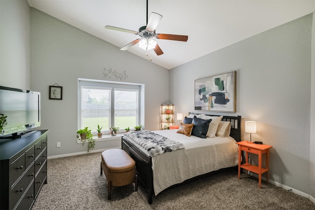 2010 Wembley Way, Rosenberg, TX 77471 - carpeted bedroom with vaulted ceiling and a ceiling fan