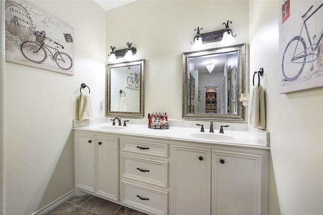 14733 Corvus Dr, Willis, TX 77318 - bathroom featuring double vanity and tile patterned floors