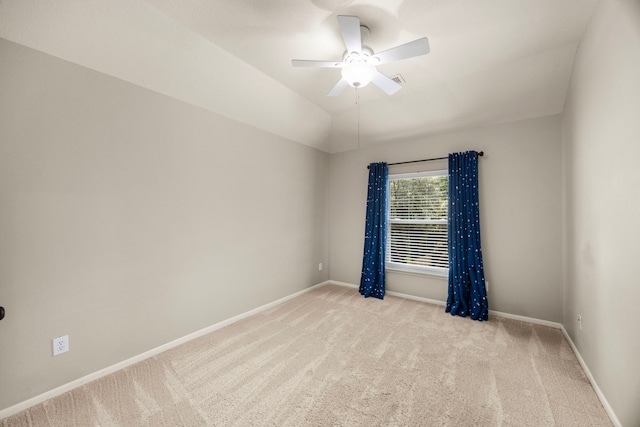 22 Windfern Pl, The Woodlands, TX 77382 - unfurnished room with light carpet, a ceiling fan, and vaulted ceiling