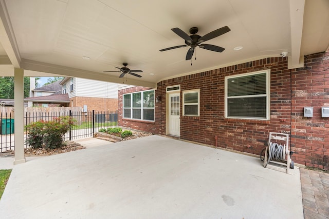 22 Windfern Pl, The Woodlands, TX 77382 - view of patio / terrace with ceiling fan