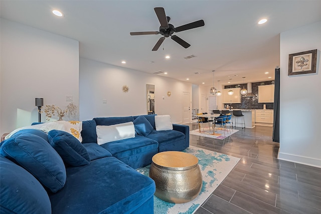 209 Blueberry St, Houston, TX 77018 - living room with recessed lighting and a ceiling fan