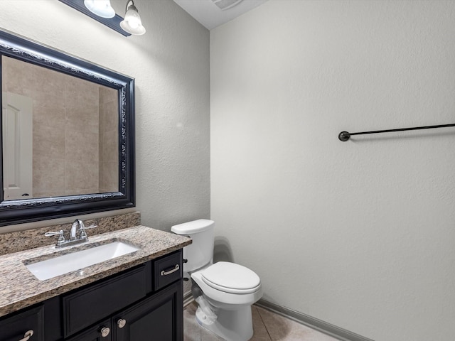 211 Cheswood Forest Pl, Montgomery, TX 77316 - bathroom with vanity, tile patterned flooring, and a textured wall