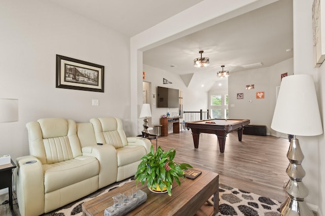 503 Highland Thicket Dr, Conroe, TX 77316 - living area with billiards table and wood finished floors