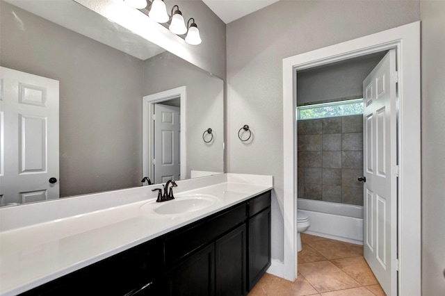 59 Beaconsfield Dr, Magnolia, TX 77355 - full bath with vanity, tile patterned floors, and shower / bath combination