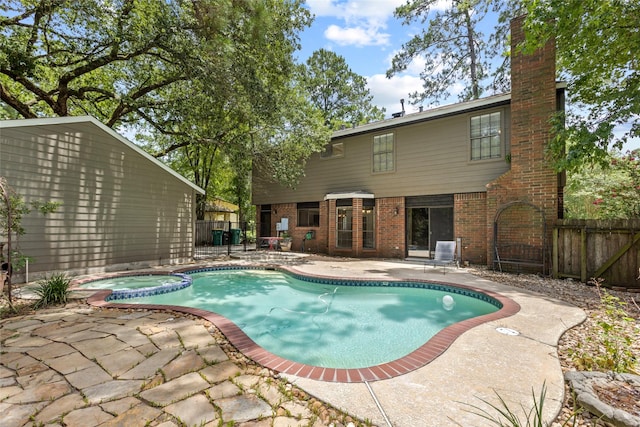 5 Cat Feet Ct, Spring, TX 77381 - view of pool featuring a patio area and a pool with connected hot tub