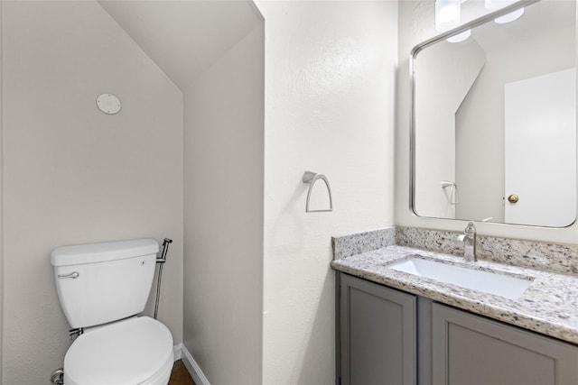5 Cat Feet Ct, Spring, TX 77381 - bathroom with vanity and vaulted ceiling
