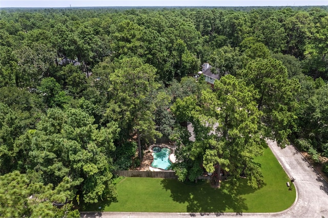 5 Cat Feet Ct, Spring, TX 77381 - aerial view of property's location with a forest and a pool