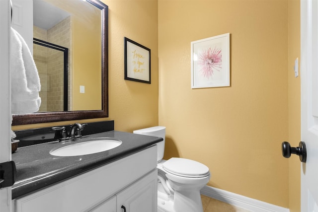 100 Anderson Ranch Ln, Friendswood, TX 77546 - full bath with tile patterned flooring, vanity, and tiled shower