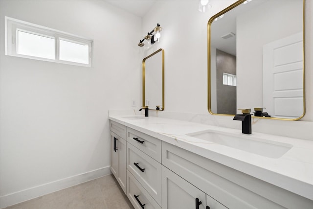 8614 Viera Ln, Houston, TX 77075 - full bath featuring double vanity and baseboards