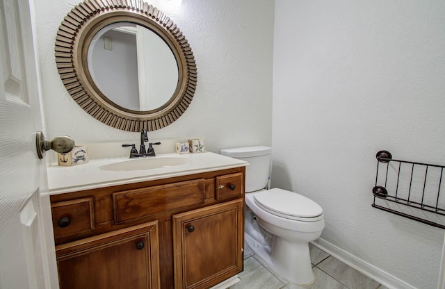 3411 Deeds Rd, Houston, TX 77084 - half bath with vanity, tile patterned floors, and a textured wall