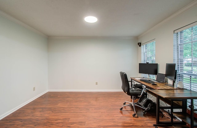 3411 Deeds Rd, Houston, TX 77084 - home office featuring crown molding and wood finished floors